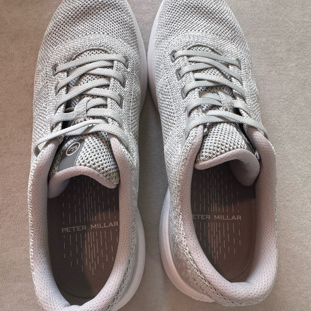 Peter Millar Gray Sneakers with Mesh Upper